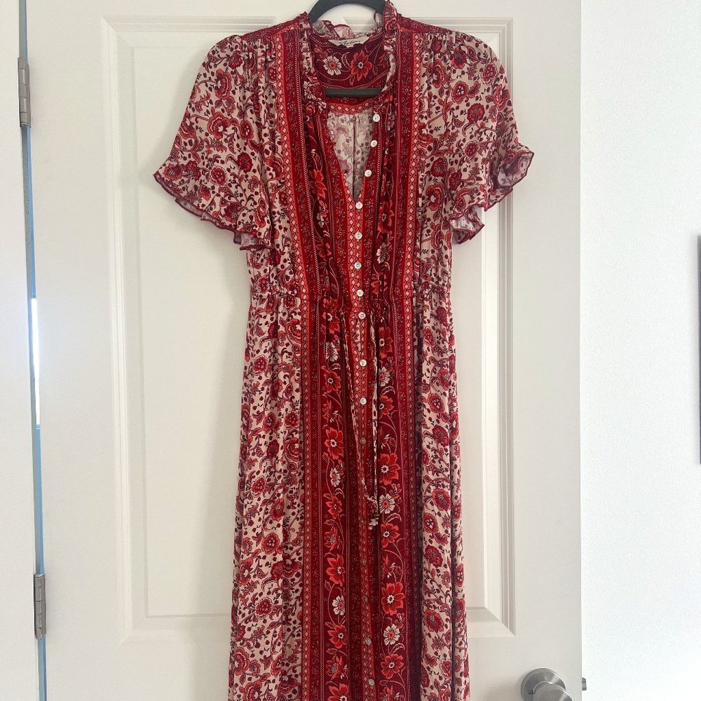 Arnhem Clothing Sundress - RED FLORAL -  AU 8/ SMALL